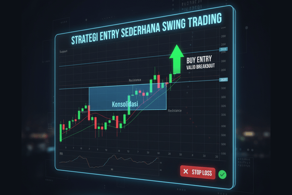 ilustrasi strategi entri sederhana swing trading - Ultima Markets